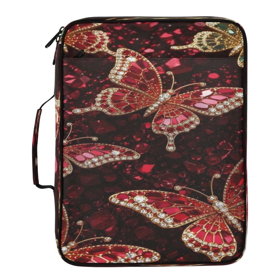 BZSMCE Ruby Winged Mosaic Pattern Water-Resistant Filing Folder Binder Organizer Keeper 1.2 Inch 3-Ring 7-Pocket Expanding File