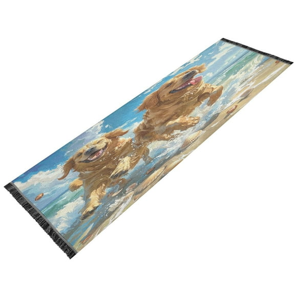 BZSMCE Runner Rug Classical Design Beach Buddies Splashing Fun Style Modern Pattern 72x23.5in Indoor Washable Rug
