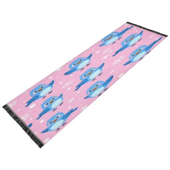 BZSMCE Runner Rug Classical Design Cheerful Bluebird Parade Style Modern Pattern 72x23.5in Indoor Washable Rug