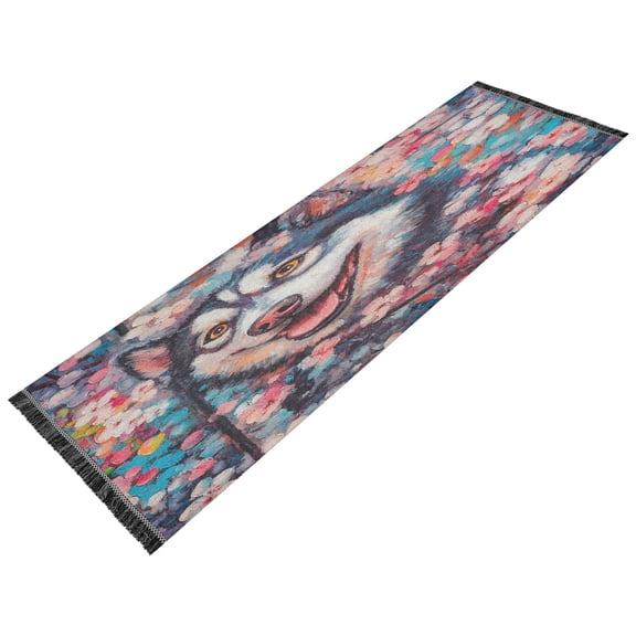 BZSMCE Runner Rug Classical Design Cheerful Canine Style Modern Pattern 72x23.5in Indoor Washable Rug
