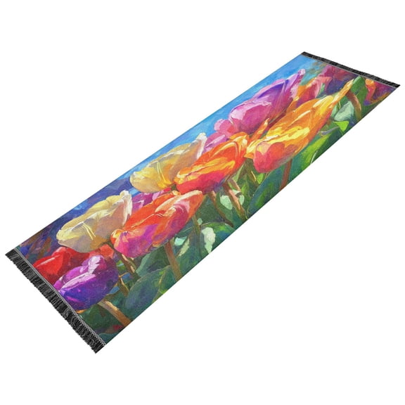 BZSMCE Runner Rug Classical Design Cheerful Flower Parade Style Modern Pattern 72x23.5in Indoor Washable Rug