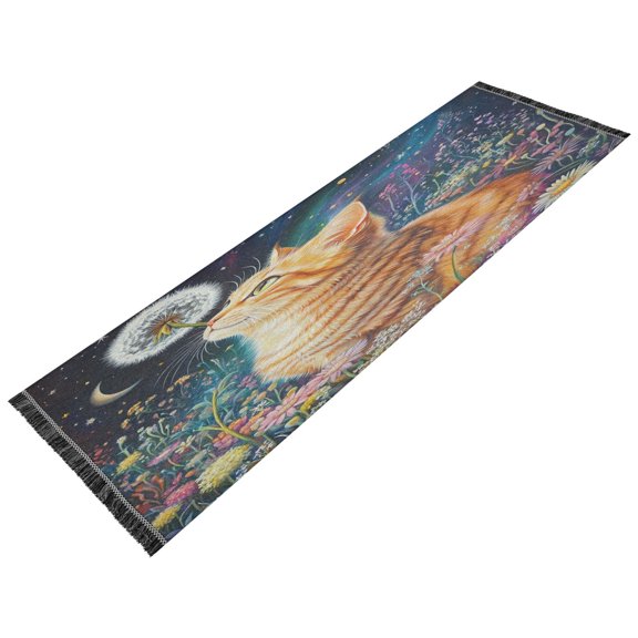 BZSMCE Runner Rug Classical Design Cosmic Cat Style Modern Pattern 72x23.5in Indoor Washable Rug