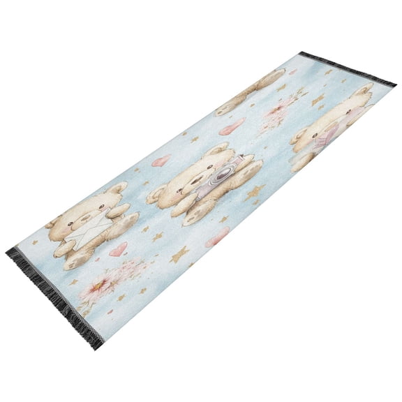 BZSMCE Runner Rug Classical Design Cuddly Bears and Memories Style Modern Pattern 72x23.5in Indoor Washable Rug