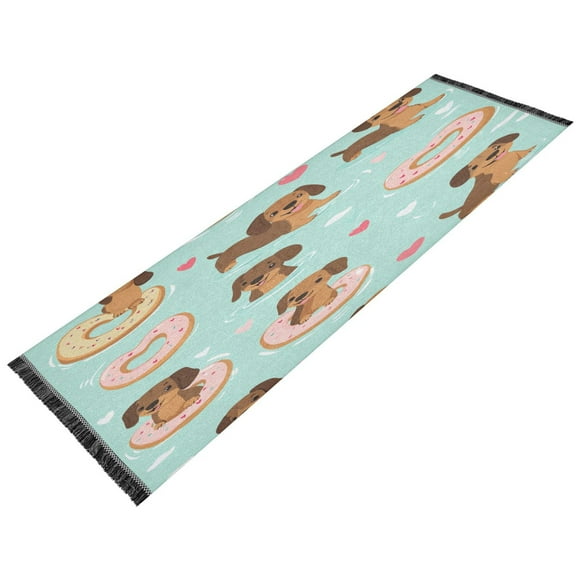 BZSMCE Runner Rug Classical Design Donut Splash Adventure Style Modern Pattern 72x23.5in Indoor Washable Rug