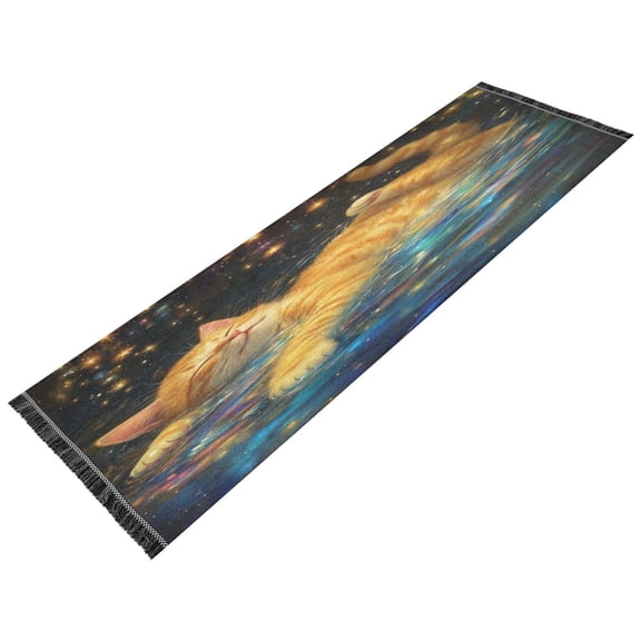 BZSMCE Runner Rug Classical Design Dreamy Cat Splash Style Modern Pattern 72x23.5in Indoor Washable Rug