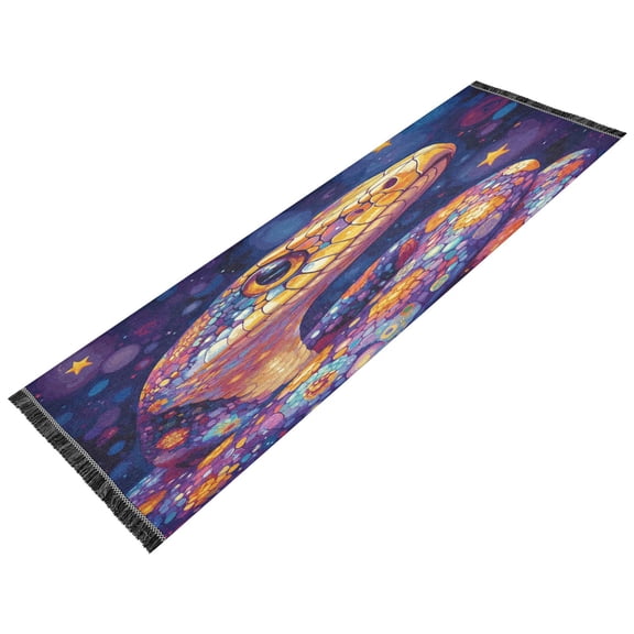 BZSMCE Runner Rug Classical Design Galactic Serpent Style Modern Pattern 72x23.5in Indoor Washable Rug