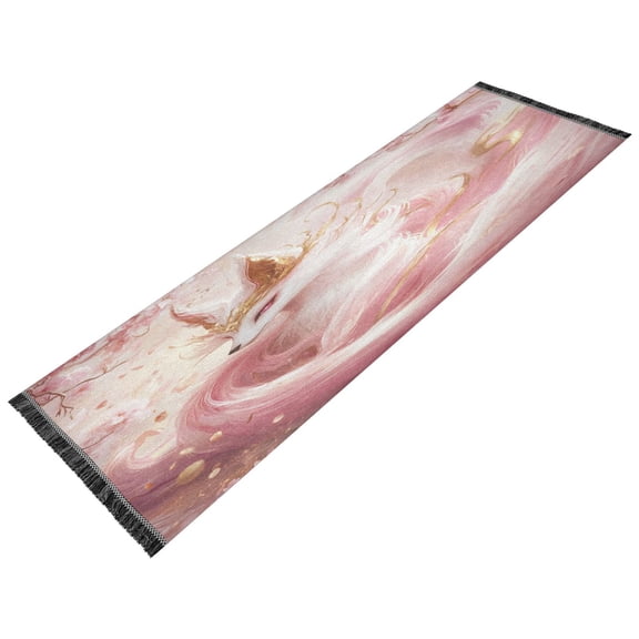 BZSMCE Runner Rug Classical Design Gilded Fox in Bloom Style Modern Pattern 72x23.5in Indoor Washable Rug