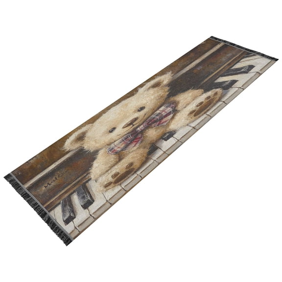 BZSMCE Runner Rug Classical Design Harmony in Furry Form Style Modern Pattern 72x23.5in Indoor Washable Rug