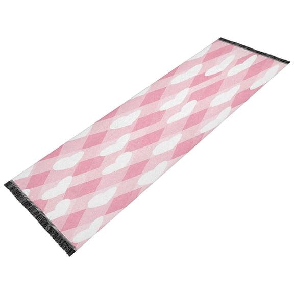 BZSMCE Runner Rug Classical Design Heartfelt Harmony Style Modern Pattern 72x23.5in Indoor Washable Rug