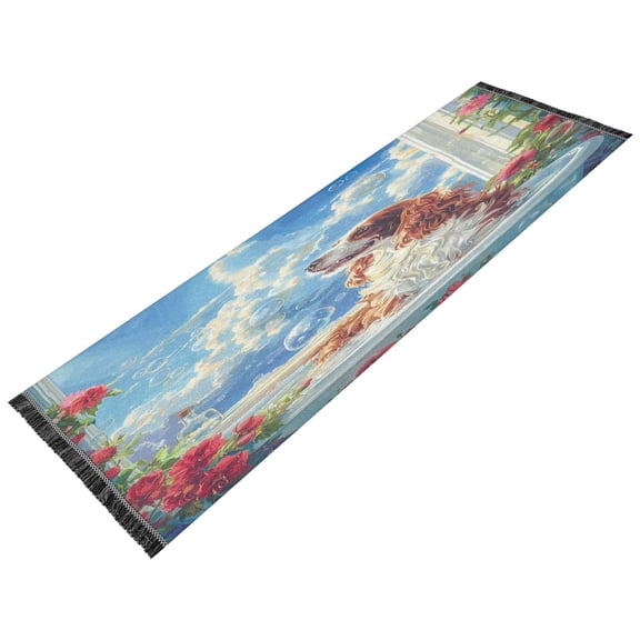 BZSMCE Runner Rug Classical Design Soaking in Sunshine Style Modern Pattern 72x23.5in Indoor Washable Rug