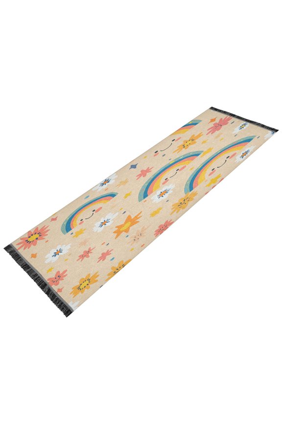 Runner Rug Classical Design Sunny Daydreams Style Modern Pattern 72x23.5in Indoor Washable Rug