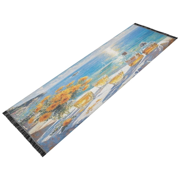 BZSMCE Runner Rug Classical Design Sunny Ocean Retreat Style Modern Pattern 72x23.5in Indoor Washable Rug