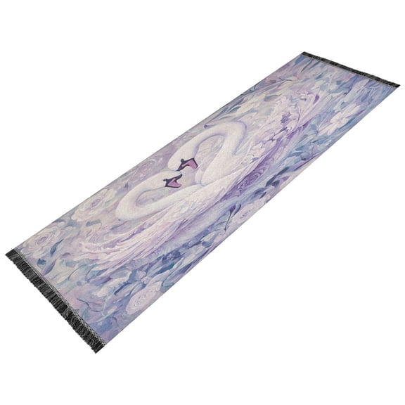 BZSMCE Runner Rug Classical Design Swans in Harmony Style Modern Pattern 72x23.5in Indoor Washable Rug