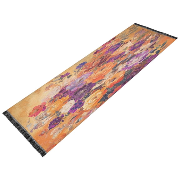 BZSMCE Runner Rug Classical Design Vibrant Floral Symphony Style Modern Pattern 72x23.5in Indoor Washable Rug