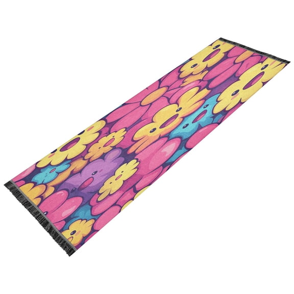 BZSMCE Runner Rug Classical Design Vibrant Tulip Symphony Style Modern Pattern 72x23.5in Indoor Washable Rug