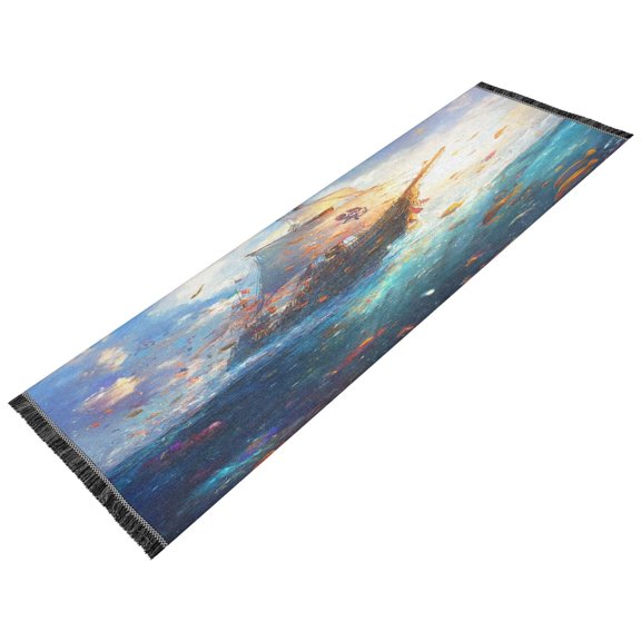 BZSMCE Runner Rug Classical Design Whimsical Pirate Dream Style Modern Pattern 72x23.5in Indoor Washable Rug