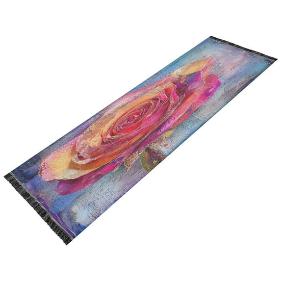 BZSMCE Runner Rug Classical Design Whimsical Rose Style Modern Pattern 72x23.5in Indoor Washable Rug