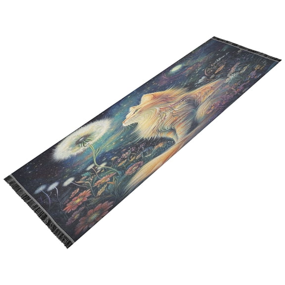 BZSMCE Runner Rug Classical Design Whimsical Whiskers in A Starry Garden Style Modern Pattern 72x23.5in Indoor Washable Rug