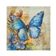 thumbnail image 1 of BZSMCE Satin Native Fab Cotton Dinner Napkin Blue Butterfly Printed Reusable, 1 of 8