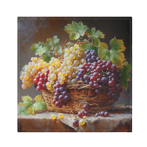 BZSMCE Satin Native Fab Cotton Dinner Napkin Grapes Pattern Reusable