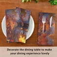 thumbnail image 1 of BZSMCE Satin Native Fab Cotton Dinner Napkin Lantern with Candle and Pumpkins Reusable, 1 of 8