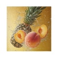 thumbnail image 1 of BZSMCE Satin Native Fab Cotton Dinner Napkin Pineapple Peaches with Water Splash Reusable, 1 of 8
