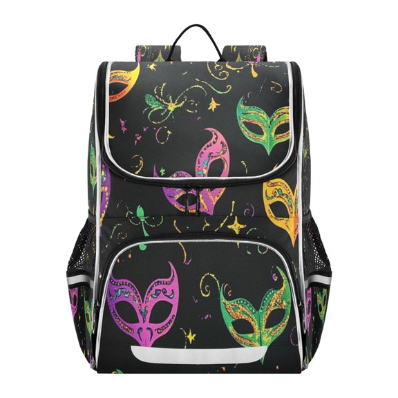YAZAOO School Backpack Travel Bag Bookbags Bookbags Carnival Masks Pattern