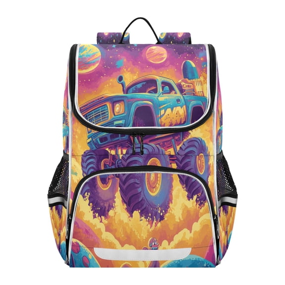 YAZAOO School Backpack Travel Bag Bookbags Bookbags Galactic Monster Adventure Pattern