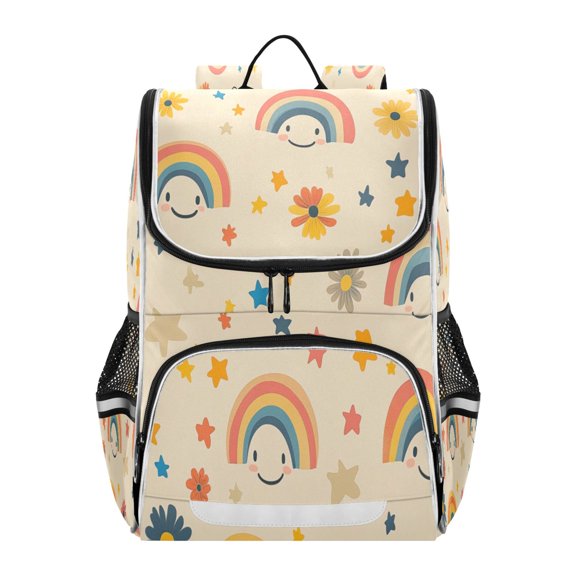 YAZAOO School Backpack Travel Bag Bookbags Bookbags Joyful Rainbows Pattern