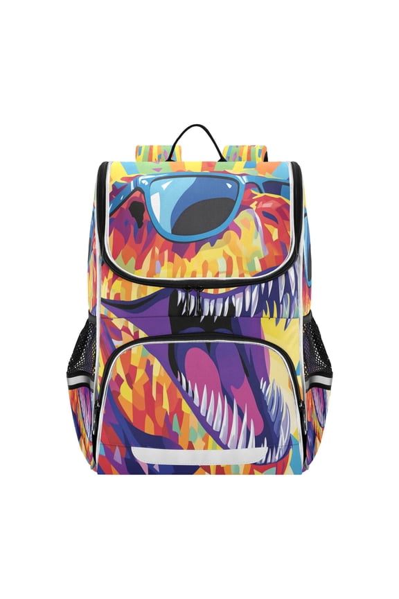 School Backpack Travel Bag Bookbags Bookbags Rad Rex Pattern