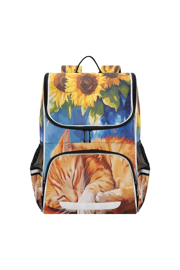 School Backpack Travel Bag Bookbags Bookbags Sunflower Dreams Pattern