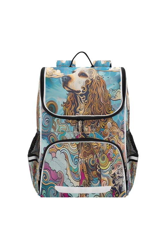 School Backpack Travel Bag Bookbags Bookbags Swaying Tails in Swirls Pattern