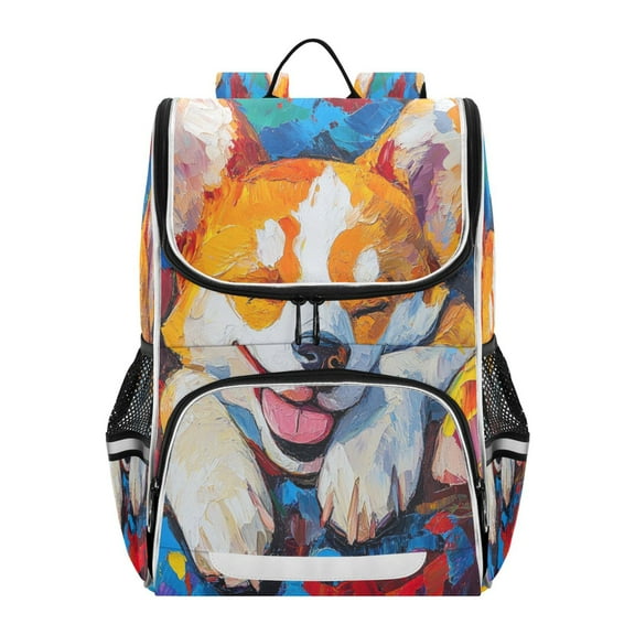 YAZAOO School Backpack Travel Bag Bookbags Bookbags The Colorful Corgi Nap Pattern