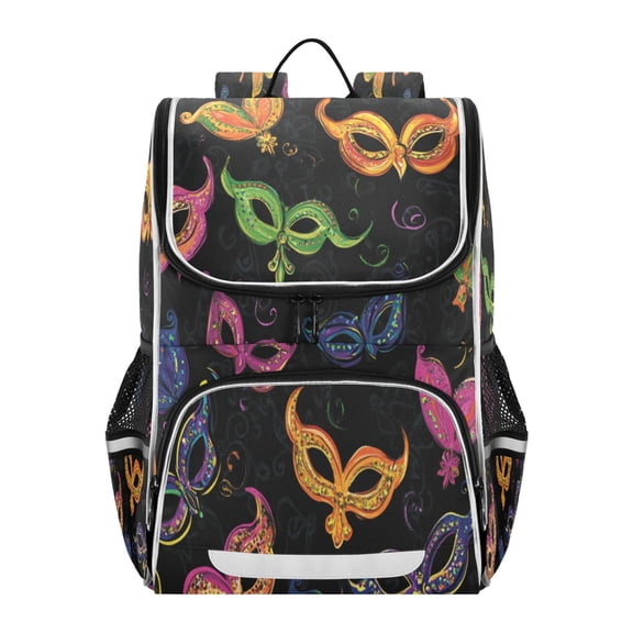 YAZAOO School Backpack Travel Bag Bookbags Bookbags Whimsical Masks Pattern