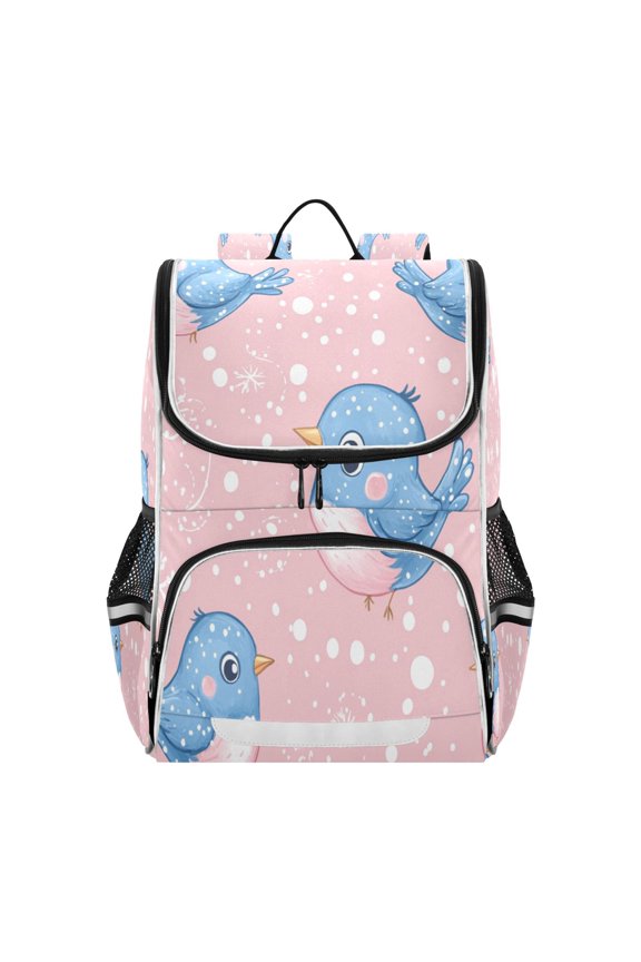 School Backpack Travel Bag Bookbags Bookbags Whimsical Winter Blues Pattern