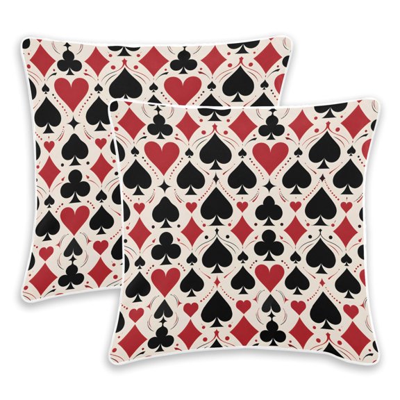 BZSMCE Seam Playing Cards Throw Pillow Covers Set of 2 Decorative Pillow Cases Covers for Sofa Bed Living Room