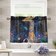 thumbnail image 1 of BZSMCE Set of 2 Pieces Kitchen Window Curtain Fashion Colorful Giraffe Printed 27x24in/27x36in, 1 of 9
