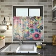 thumbnail image 1 of BZSMCE Set of 2 Pieces Kitchen Window Curtain Fashion Vibrant Floral Whirl Printed 27x24in/27x36in, 1 of 9