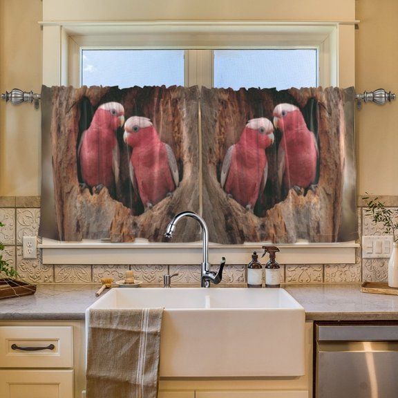 BZSMCE Set of 2 Pieces Window Curtains In Tree Hollow Nook Pattern 57x24in/57x36in