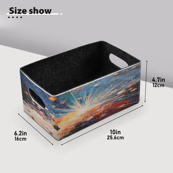 BZSMCE Shelf Baskets Big Bang Pattern Storage Cube Bins 10.1*6.3*4.7in Set of 2