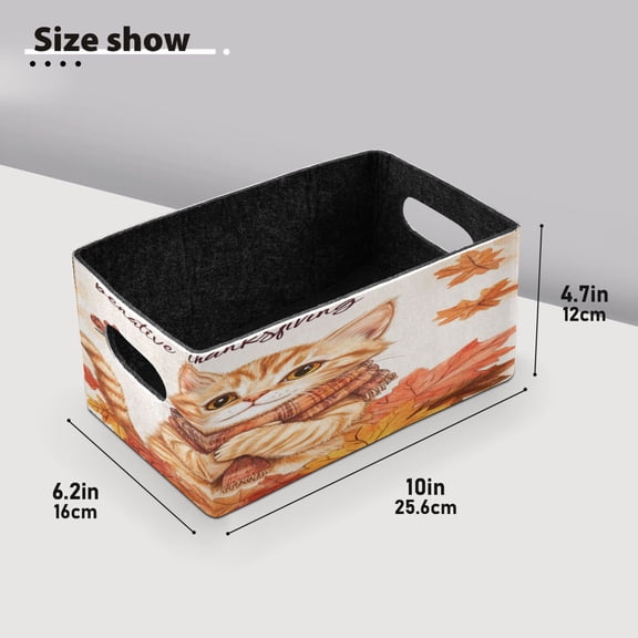 BZSMCE Shelf Baskets Cat in Autumn Pattern Storage Cube Bins 10.1*6.3*4.7in Set of 2
