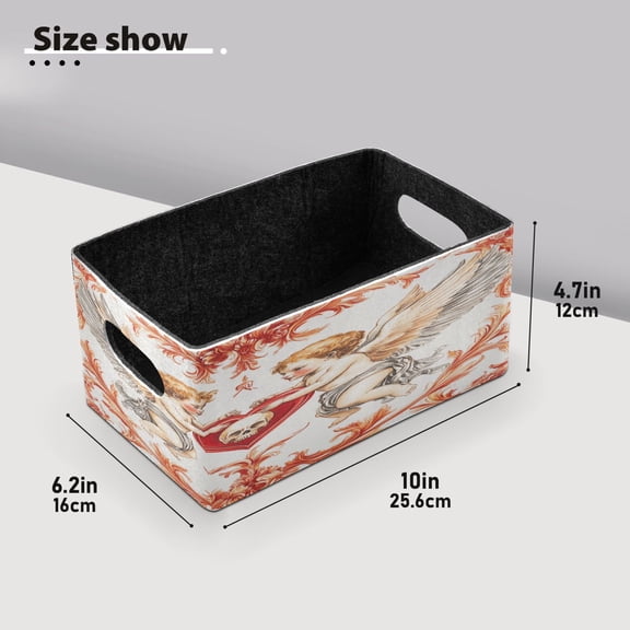 BZSMCE Shelf Baskets Cute Angel Pattern Pattern Storage Cube Bins 10.1*6.3*4.7in Set of 2