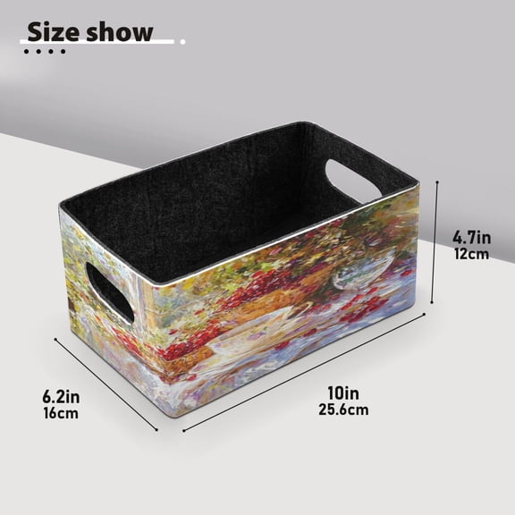 BZSMCE Shelf Baskets Design Red Cherry Pattern Pattern Storage Cube Bins 10.1*6.3*4.7in Set of 2