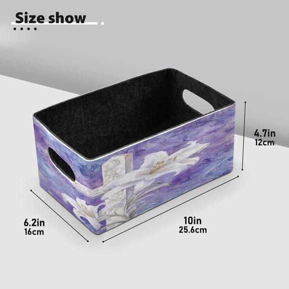 BZSMCE Shelf Baskets Easter Cross Printing Pattern Storage Cube Bins 10.1*6.3*4.7in Set of 2
