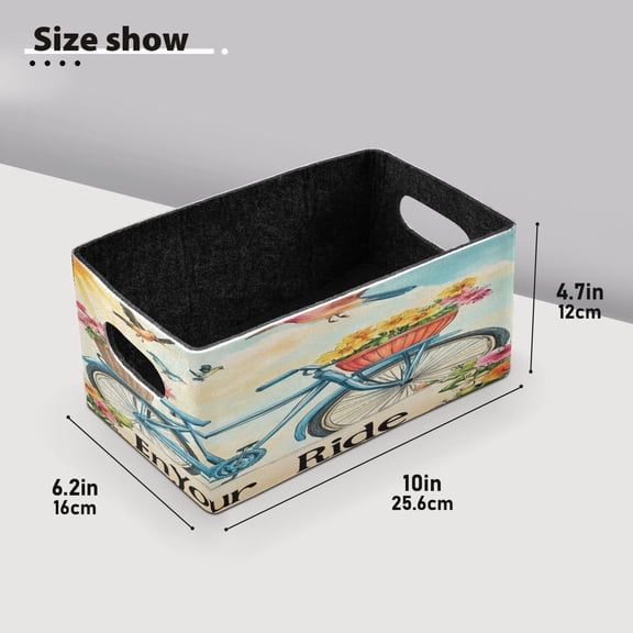 BZSMCE Shelf Baskets Enjoy Your Ride Pattern Storage Cube Bins 10.1*6.3*4.7in Set of 2