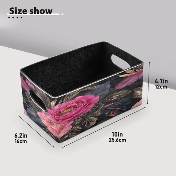 BZSMCE Shelf Baskets Forals Bloom Pattern Pattern Storage Cube Bins 10.1*6.3*4.7in Set of 2