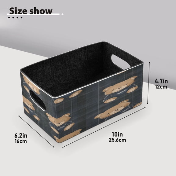 BZSMCE Shelf Baskets Hoodie Bears Pattern Pattern Storage Cube Bins 10.1*6.3*4.7in Set of 2