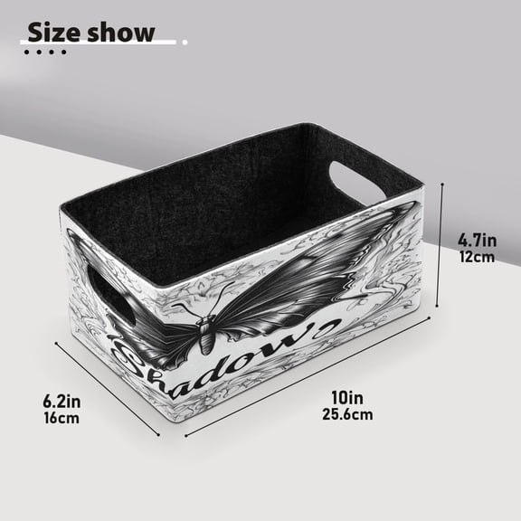 BZSMCE Shelf Baskets Illustration Of Butterfly Pattern Storage Cube Bins 10.1*6.3*4.7in Set of 2