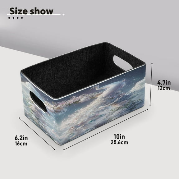 BZSMCE Shelf Baskets Illustration Of Peacock Pattern Storage Cube Bins 10.1*6.3*4.7in Set of 2