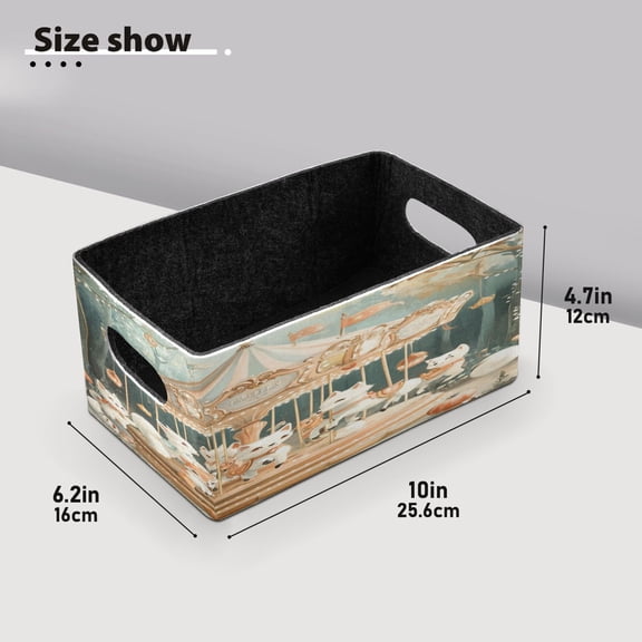 BZSMCE Shelf Baskets Joyful White Fox Pattern Storage Cube Bins 10.1*6.3*4.7in Set of 2